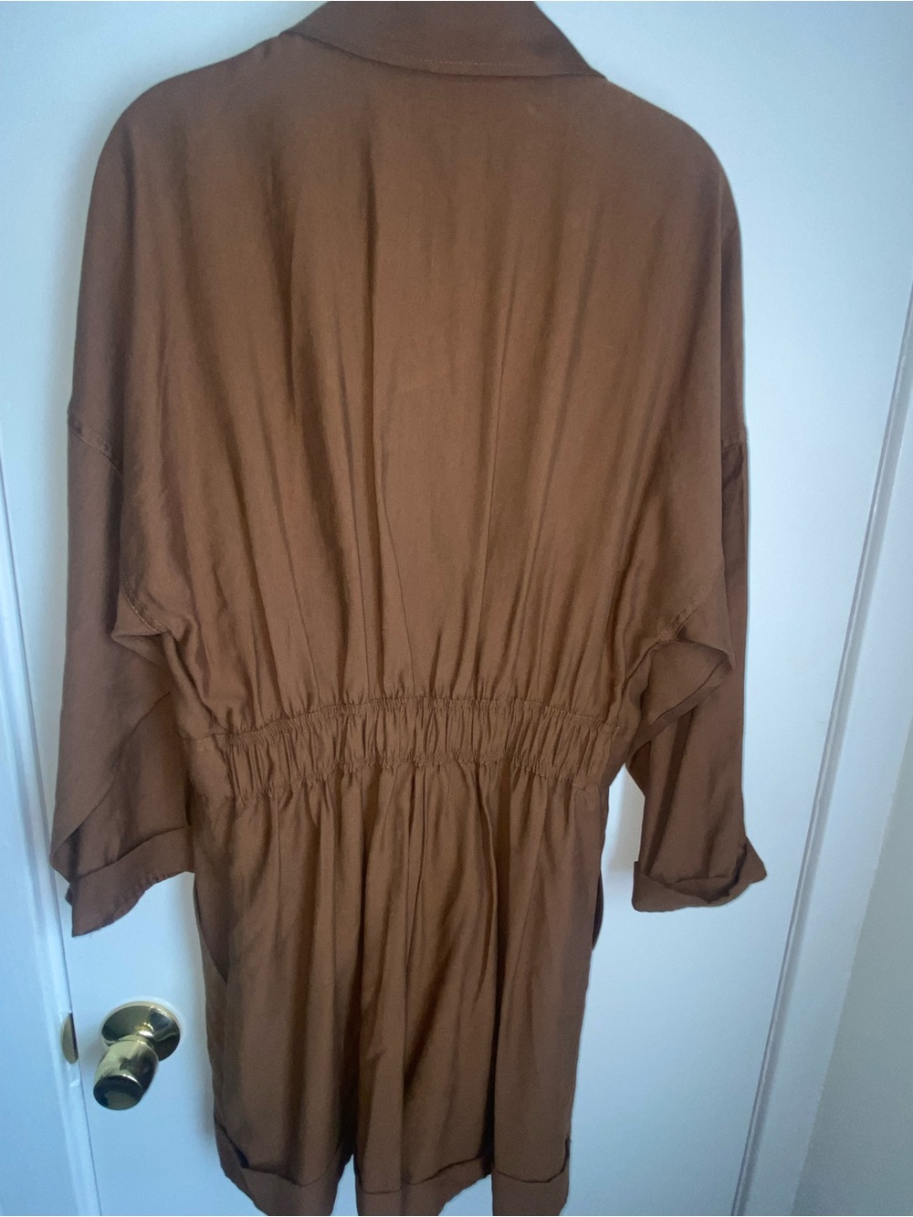 ZARA Brown Tie-Waist Romper - Size L - EUC - Picture 6 of 7